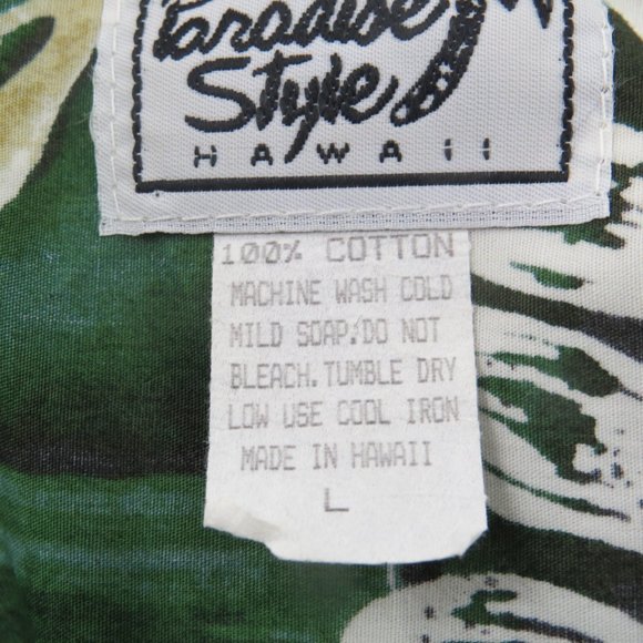 Vintage Hawaiian Shirt - Turtle and Tribal Pattern Paradise Style - Men's Large - Picture 12 of 12